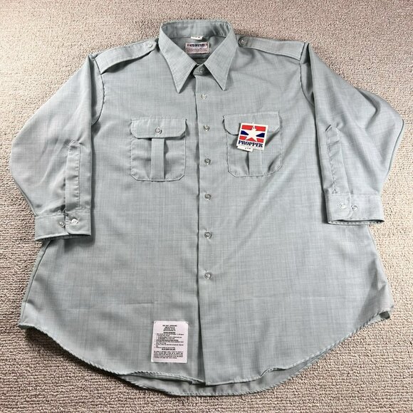 Propper 3/4 Sleeve Tactical Uniform Button Up Shirt Green Men’s Size 19.5/ 3XL - Picture 1 of 8